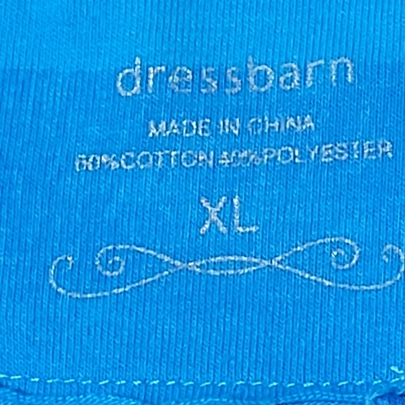 Dressbarn Blue Floral / Striped & Silver Embellished Sweatshirt (XL) - Picture 5 of 8